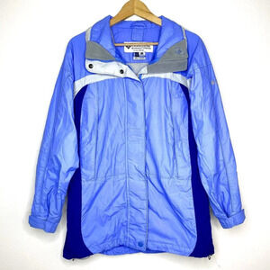 Columbia Core Interchange Jacket Womens Small Purple Periwinkle Grey Windbreaker